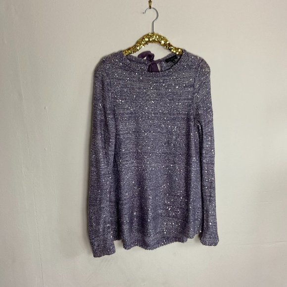 purple sequin sweater